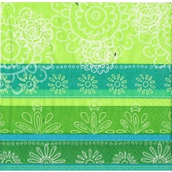 Serwetka do decoupage -106- wzorki , zielenie turkusy